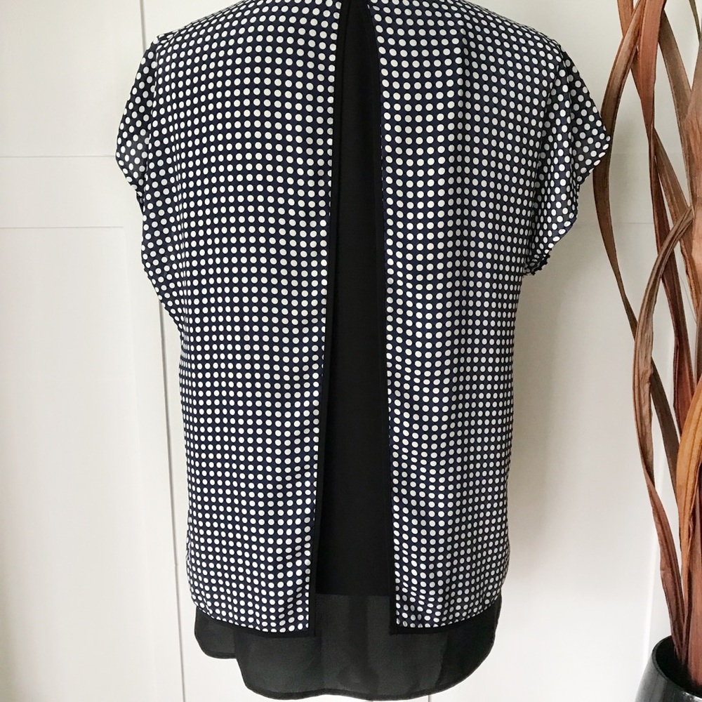 Navy Split Back Blouse - image 3